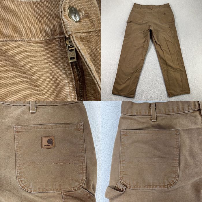 Carhartt Carhartt Pants Mens 38x34 Brown Dungaree Fit Canvas B11 Carpenter  Workwear Adult